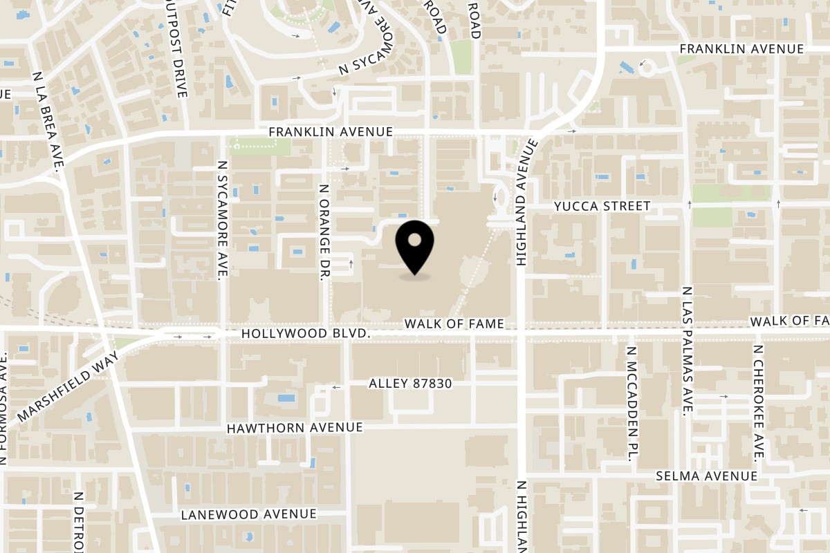 Map showing the location of Seasoning Alley Hollywood on 6801 Hollywood Blvd #309 in Hollywood